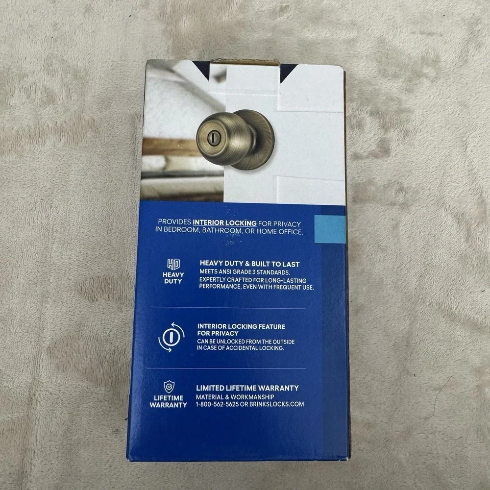 Brinks Bed Bath Privacy Door Knob Antique Brass Interior Lock 2112-109
